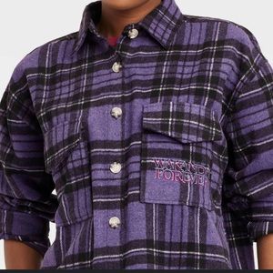 Women's Marvel Wakanda Forever Plaid Graphic Shacket
